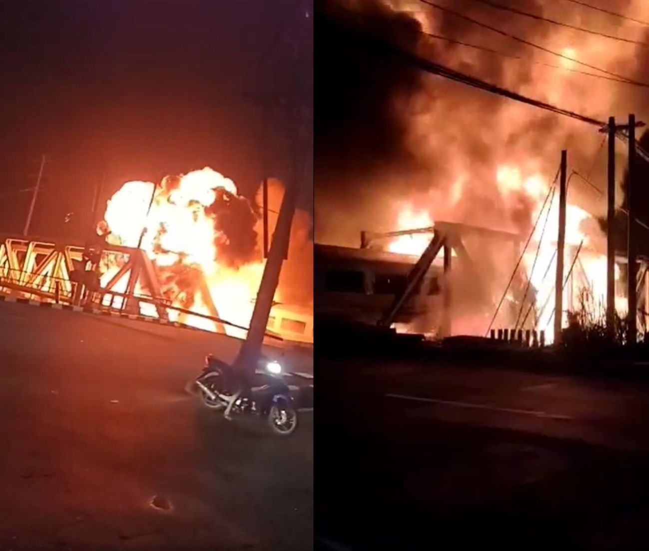 印尼火车撞大卡车爆炸